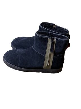 UGG CLASSIC MINI ZIP WATERPROOF MEN ANKLE BOOT SUEDE BLACK US 11